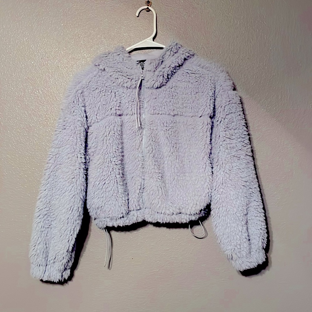 Light Blue BDG Cropped Zip-up